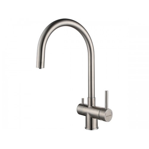 Смеситель Paulmark Heller He213218-BS (SS) - Брашированная сталь для кухни и ванной