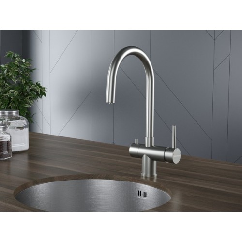 Смеситель Paulmark Heller He213218-BS (SS) - Брашированная сталь для кухни и ванной
