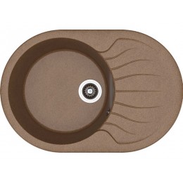 Мойка Dr.Gans БЕРТА 760 терракота, SKU 20952, 1 чаша, мрамор, с крылом, перелив, 760х510 мм