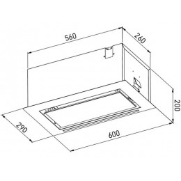 Вытяжка MEFERI SMARTBOX60BK GLASS POWER 29552, черная, 60 см, 900 м³/ч, LED