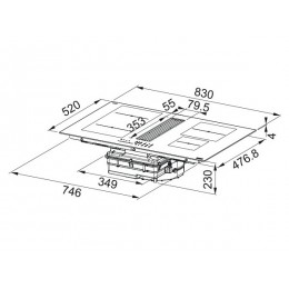 Варочная панель Franke FMA 8381R HI 35554 индукционная 83 см, черная, 4 зоны, с вытяжкой