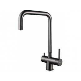 Смеситель Paulmark Wetter We213030-GM, 21455, вороненая сталь, 360° поворот, подключение фильтрации