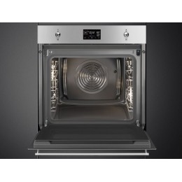 Духовой шкаф SMEG SO6302S3PX 60 см, 67 л, пар, нерж. сталь, черное стекло, таймер, 12 функций, AirFry, BBQ