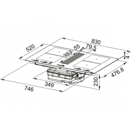 Варочная панель Franke 28667 индукционная 83 см, черная, 4 зоны, 600 м³/ч