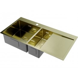 Мойка Omoikiri Akisame 100-2-L-LG нерж. сталь/светлое золото (4973089)