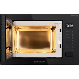 СВЧ-печь MEFERI MMO6025BK ULTRA 25л, 1450Вт, встраиваемая, черная, 60 см, сенсорное управление, 8 режимов, 5 уровней мощности, таймер 95 мин, SKU 29369
