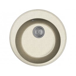 Мойка 21176 Dr.Gans Gelcoat Пион серый, врезная, мрамор, ⌀480 мм, 1 чаша, перелив.