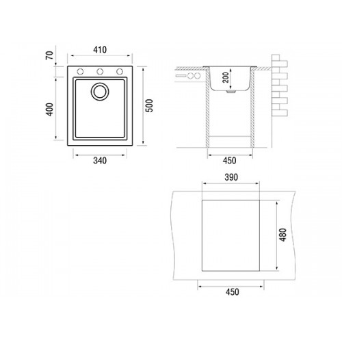 Мойка Longran Cube CUG410.500 - 49 Croma