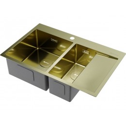 Мойка 33984 Omoikiri Akisame 78-2-L-LG, нерж. сталь, 780x510 мм, слева, 1.2 мм.