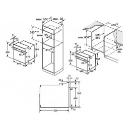 Духовой шкаф MAUNFELD EOEC516W, 45 см, белый, 7 режимов, гриль, 2030 Вт, A, нерж. сталь