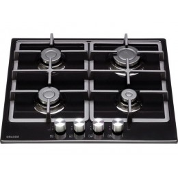 Варочная панель GRAUDE GS 60.1 SM газовая 59 см, черная, 4 конфорки, эмаль, чугунная решетка, электроподжиг, SKU 21887.
