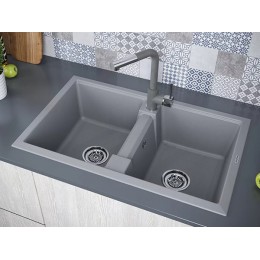 Мойка врезная гранитная 810x500 мм, 2 чаши, SKU 23787