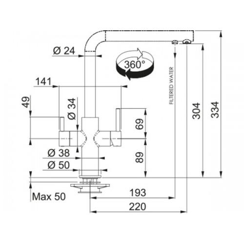 Смеситель Franke Neptune Clear Water с фильтрацией - идеальное решение для чистой воды (модель 115.0370.708)