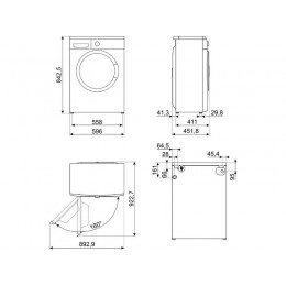 Стиральная машина SMEG WM3T60CRU, 6 кг, 1000 об/мин, A+++, белая/черная, 15 программ, LED-дисплей, 29290