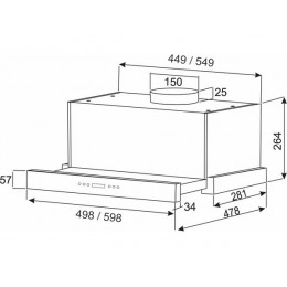 Вытяжка EXITEQ EX-1145 50 см белая, 1000 м³/ч, 3 скорости, сенсорное управление, SKU 19591