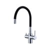 Смеситель Paulmark Salix Sa213419-CR с хромированной отделкой и черным шлангом - стиль и функциональность для вашей кухни