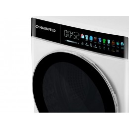 Стирально-сушильная машина MAUNFELD MFWD1295WH05, 9 кг, инверторный двигатель, белая, 1200 об/мин, 10 режимов, защита от протечек, сенсорное управление, SKU 33595.