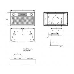 Вытяжка Korting KHI 6755 W, SKU 23296, белая, 800 м³/ч, 3 скорости, LED освещение.