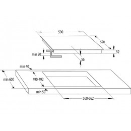 Варочная панель Gorenje ISC645BSC 27397, индукционная, черная, 59 см, сенсорный контроль, таймер
