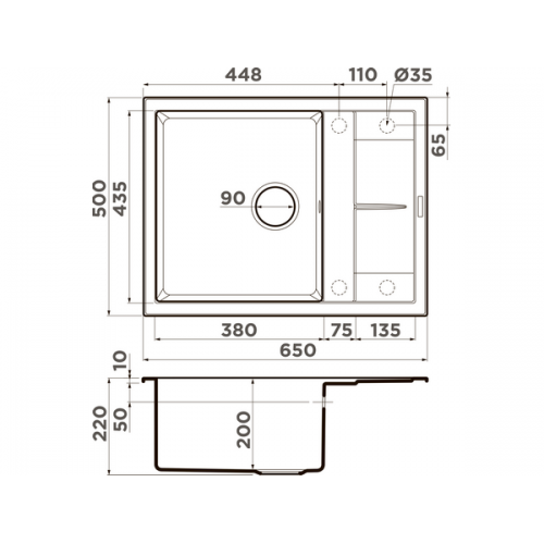 Мойка Omoikiri Sumi 65A-GB Artceramic в графитовом цвете - купить по выгодной цене
