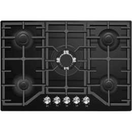 Варочная панель MAUNFELD 35604, газовая 70 см, черная, 5 конфорок, WOK