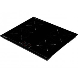 Варочная панель MEFERI MIH604BK LIGHT 59 см, индукционная, черная, стеклокерамика, 4 конфорки, 9 уровней мощности, SKU 29304.