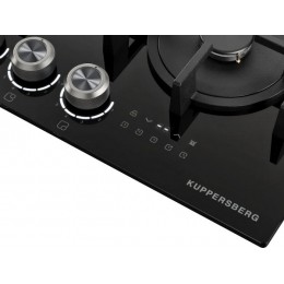 Варочная панель Kuppersberg FG 78 B газовая 73 см, чёрная, стекло, 30405