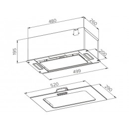 Вытяжка MEFERI INBOX52WH GLASS ULTRA 29406, 60 см, белая, 900 м³/ч, LED