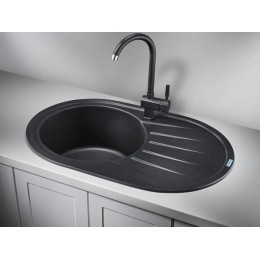 Мойка Granula ST-7601, 37107, овальная, кварцевая, 1 чаша, 760x500 мм