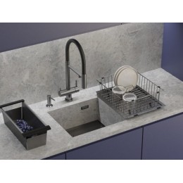 Мойка 34108 Omoikiri Kasen 49-16-INT-GM, интегрированная, нержавеющая сталь, 490x440x175 мм