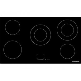 Варочная панель Kuppersberg ECS 902, электрическая, 90 см, чёрная, 5 конфорок, 9 уровней мощности, SKU 31610.