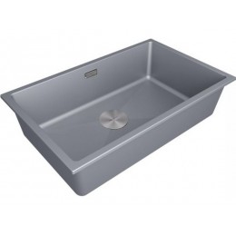 Мойка Paulmark Lumi 74uni LU74-GRM, 800мм, гранит, серый металлик, SKU 25710