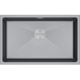 Мойка Paulmark Lumi 74uni LU74-GRM, 800мм, гранит, серый металлик, SKU 25710