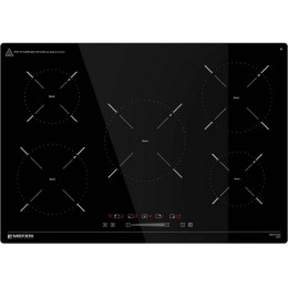 Варочная панель MEFERI MIH755BK 29515 индукционная 75 см, черная, 5 конфорок