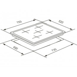 Варочная панель MEFERI MIH755BK 29515 индукционная 75 см, черная, 5 конфорок