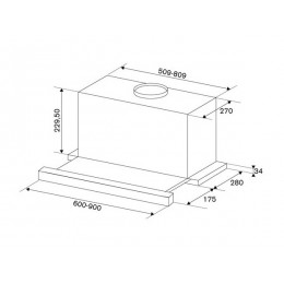 Вытяжка Bertazzoni KTE60MOD1C, 60 см, нержавеющая сталь, 660 м3/ч, 4 скорости, 59 дБА, SKU 10216