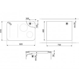 Варочная панель SMEG SISL7844 82 см, черная, 4 зоны, 7400 Вт, SKU 35316