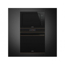СВЧ-печь SMEG FMI625CN 60 см, черное стекло, 25 л, 900 Вт, сенсорное управление, 5 функций, SKU 26822
