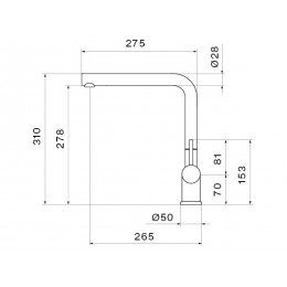 Смеситель Falmec ISEO CORNER WH, SKU 25923, однорычажный, белый, поворотный излив, высота 310 мм
