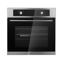 Духовой шкаф Midea MO47007GX, 60 см, 65 л, нерж. сталь, гриль, 3000 Вт, 6 режимов, сенсорное управление, SKU 28926