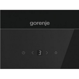 Вытяжка Gorenje WHI646E6B, наклонная 60 см, черный, 210 Вт, 3 скорости, 660 м³/ч, сенсорное управление, алюминиевый фильтр, 65 дБ, SKU 35429.