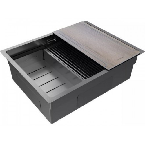 Мойка Paulmark Next-multi sink 58 uni PM785845-GM из вороненой стали - Качество и Стиль для Вашей Кухни
