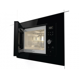 СВЧ-печь Gorenje BM201AG1BG 60 см, 20 л, черная, 800 Вт, 15 автопрограмм, нержавеющая сталь, стекло, электронное управление, AquaClean, SKU 27433