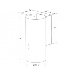 Вытяжка MEFERI TUBE35WH ULTRA, 35 см, белая, 1200 м³/ч, 3 скорости, 180 Вт, LED, 48 дБ, SKU 29436.