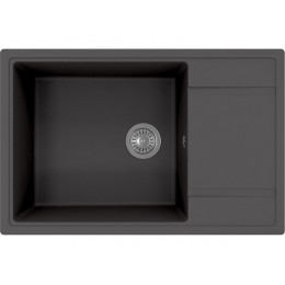 Мойка Florentina Липси 780XL антрацит, SKU 26738, кварц, 1 чаша, с крылом, перелив.