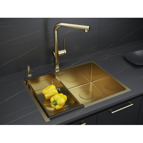 Мойка Paulmark Next-skew 58 uni PM885844-BG в брашированном золоте – идеальное решение для вашей кухни
