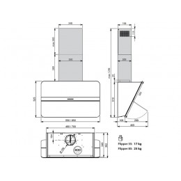 Вытяжка Falmec FLIPPER WHITE 55, SKU 24941, 800 м³/ч, нержавеющая сталь, LED освещение
