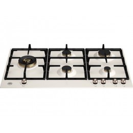 Варочная панель Bertazzoni P905LHERAC 90 см, газовая, слоновая кость, 5 конфорок, нержавеющая сталь, чугун, SKU 10142
