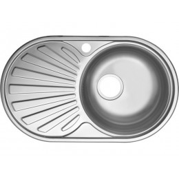 Мойка Ukinox Фаворит FAP740.440 (SKU 16453) - врезная, нерж. сталь, 740x440 мм, чаша Ø 360 мм, глубина 180 мм, справа.