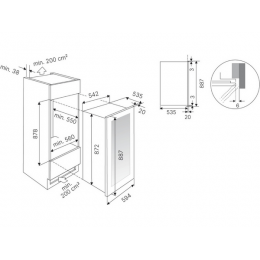 Винный шкаф Kuppersbusch FWK 2852.0 S 32754, встраиваемый, черное стекло, 52 бутылки, LED освещение.